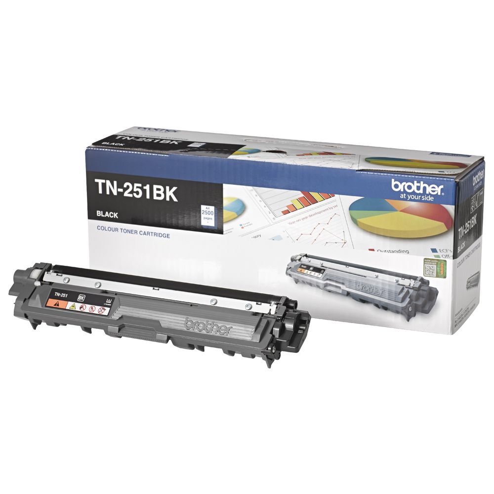 Brother TN-251BK BLACK TONER CARTRIDGE TO SUIT HL-3150CDN/3170CDW/MFC-9140CDN/9330CDW/9335CDW/9340CDW /DCP-9015CDW (2,500 Pages) - Image 1