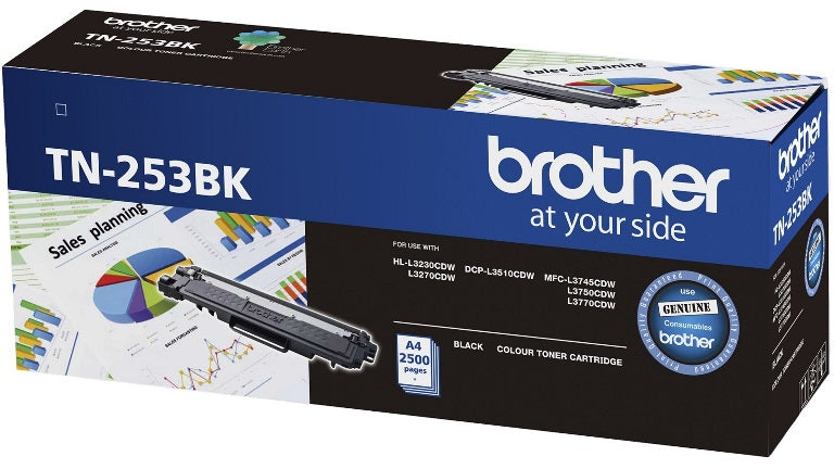 Brother TN-253BK Black Toner Cartridge to Suit -  HL-3230CDW/3270CDW/DCP-L3015CDW/MFC-L3745CDW/L3750CDW/L3770CDW (2,500 Pages) - Image 2