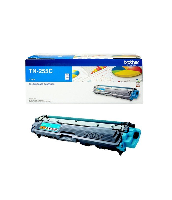 Brother TN-255C - CYAN HIGH YIELD TONER CARTRIDGE TO SUIT HL-3150CDN/3170CDW/MFC-9140CDN/9330CDW/9335CDW/9340CDW /DCP-9015CDW(2,200 Pages) - Image 2