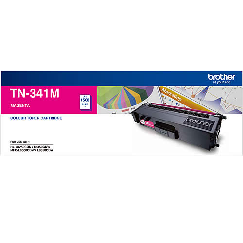 Brother TN-341M Colour Laser Toner-Standard Magenta, HL-L8250CDN/8350CDW MFC-L8600CDW/L8850CDW - 1500Pages - Image 1