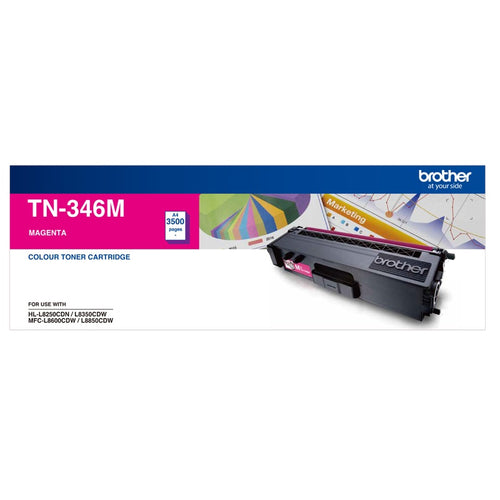 Brother TN-346M Colour Laser Toner- High Yield Magenta- HL-L8250CDN/8350CDW MFC-L8600CDW/L8850CDW - 3500Pages - Image 2