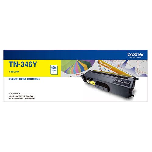 Brother TN-346Y Colour Laser Toner- High Yield Yellow- HL-L8250CDN/8350CDW MFC-L8600CDW/L8850CDW - 3500Pages - Image 1