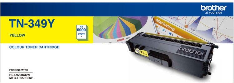 Brother TN-349Y AYS *EXCLUSIVE TO B2B* Colour Laser Toner-Super High Yield Yellow- HL-L9200CDW MFC-L9550CDW - 6000Pages - Image 1