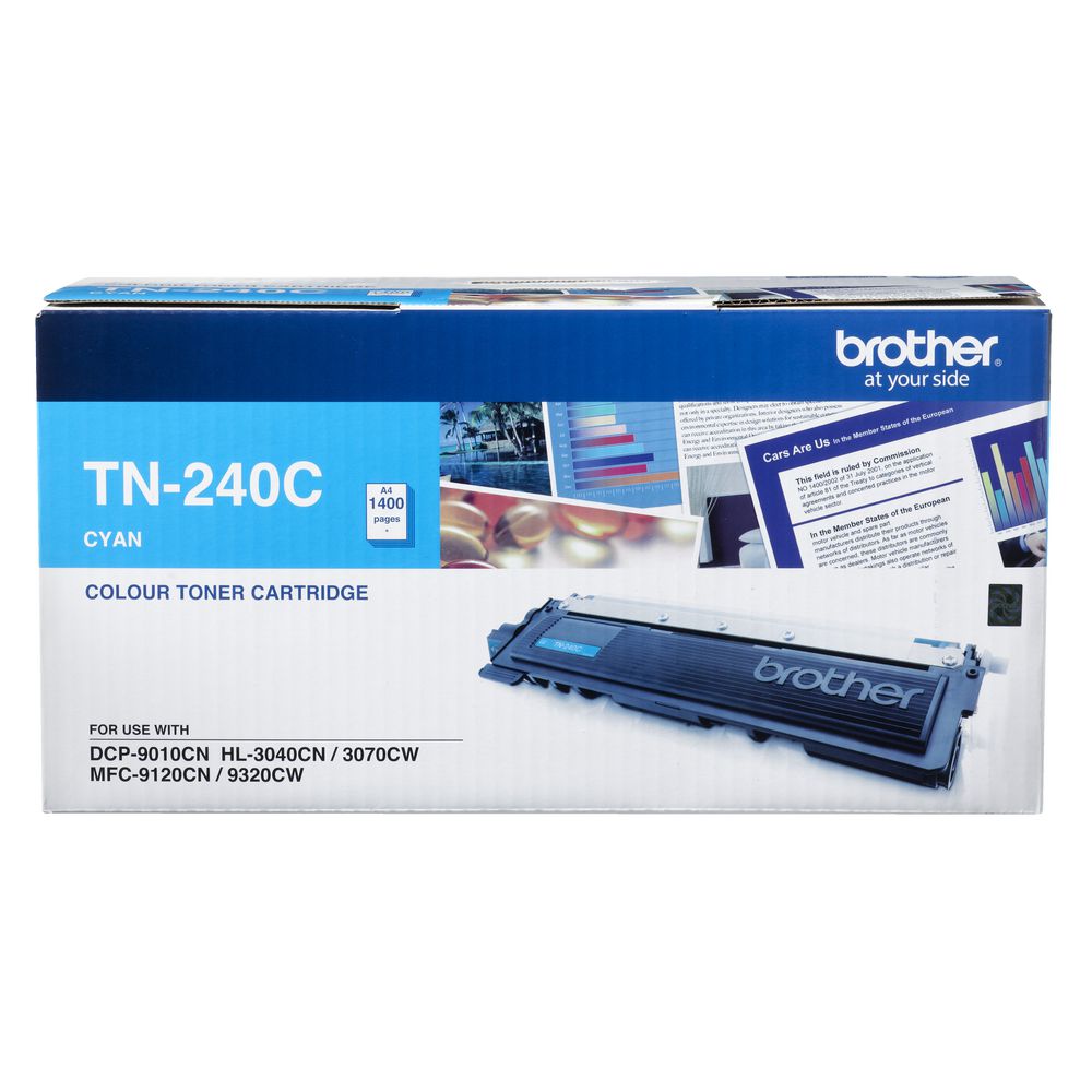 Brother TN-240C COLOUR LASER TONER-CYAN TONER CARTRIDGE TO SUIT HL-3040CN/3045CN/3070CW/3075CW, DCP-9010CN, MFC-9120CN/9125CN/9320CW/9325CW-1,400 PG - Image 2