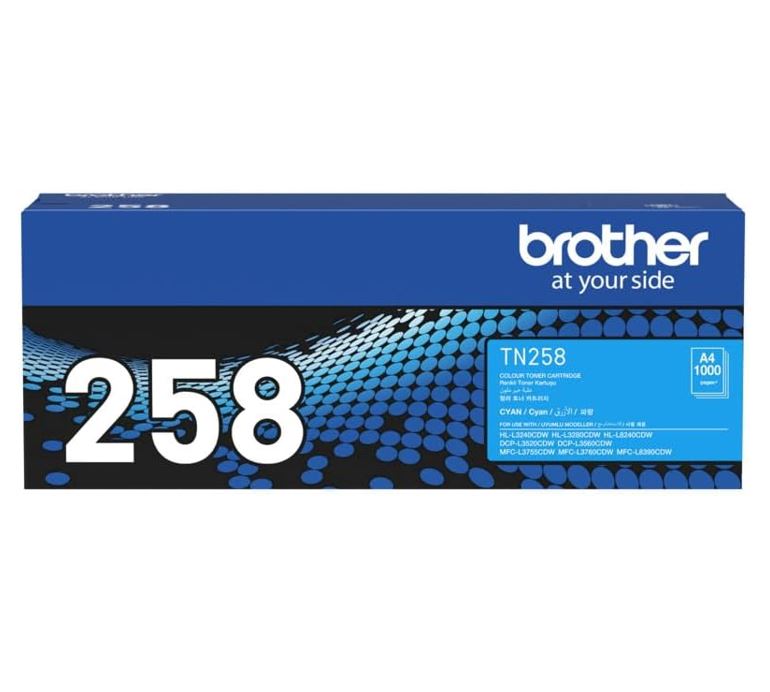 Brother TN-258C **NEW** CYAN TONER CARTRIDGE TO SUIT MFC-L8390CDW/MFC-L3760CDW/MFC-L3755CDW/DCP-L3560CDW/DCP-L3520CDW/HL-L8240CDW/HL-L3280CDW/HL-L324 - Image 2
