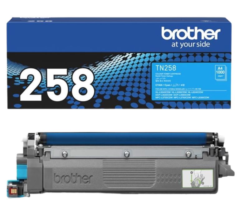 Brother TN-258C **NEW** CYAN TONER CARTRIDGE TO SUIT MFC-L8390CDW/MFC-L3760CDW/MFC-L3755CDW/DCP-L3560CDW/DCP-L3520CDW/HL-L8240CDW/HL-L3280CDW/HL-L324 - Image 3