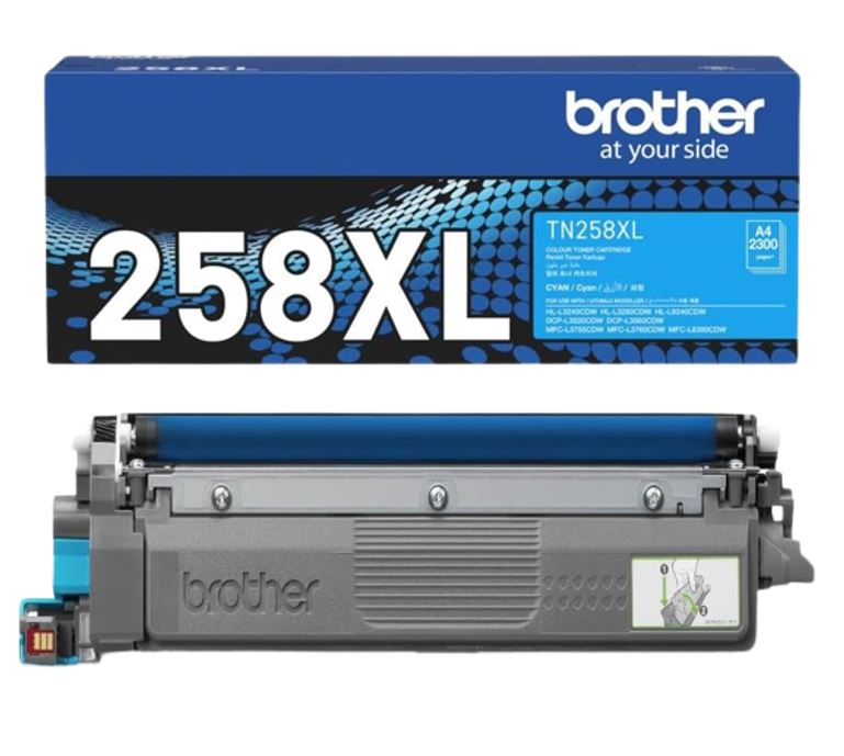 Brother TN-258XLC **NEW** CYAN HIGH YIELD TONER CARTRIDGE TO SUIT MFC-L8390CDW/MFC-L3760CDW/MFC-L3755CDW/DCP-L3560CDW/DCP-L3520CDW/HL-L8240CDW/HL-L328 - Image 3