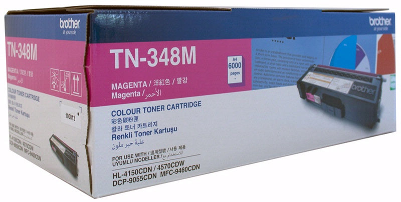 Brother TN-348M Colour Laser Toner - Super High Yield Megenta - HL-4150CDN/4570CDW, DCP-9055CDN, MFC-9460CDN/9970CDW - 6000 pages - Image 1