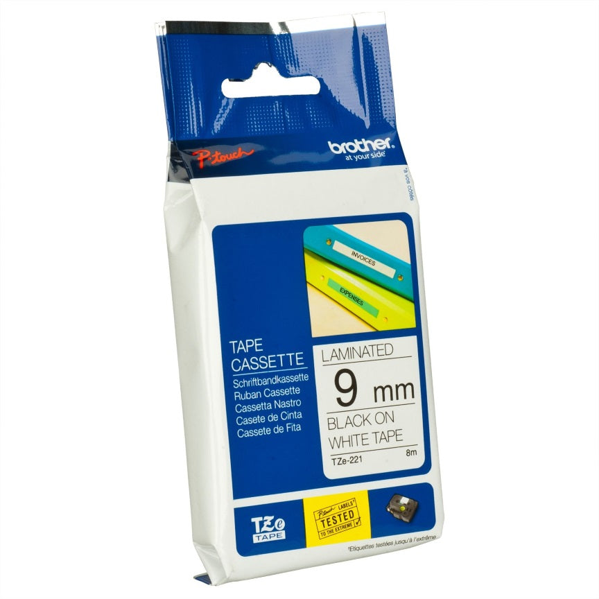 Brother 9mm Black on White TZE Tape - Image 2