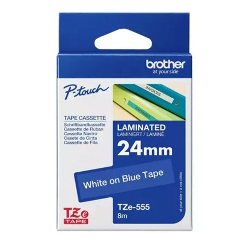 Brother 24mm White on Blue TZE Tape - Image 1