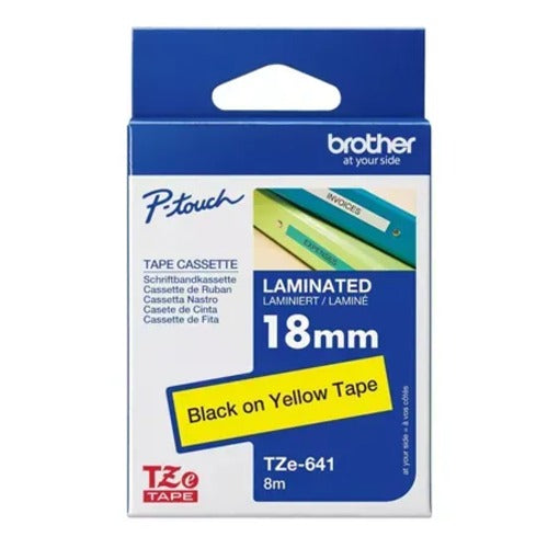 Brother 18mm Black on Yellow TZE Tape - Image 1