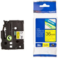 Brother 36mm Black on Yellow TZE Tape - Image 1
