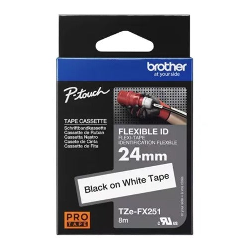 Brother 24mm Black on White FlexibleTZE Tape - Image 3