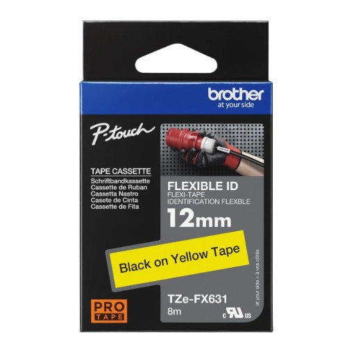 Brother TZE-FX631 12MM BLACK ON YELLOW FLEXIBLE TZE TAPE - Image 3