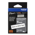 Brother 9mm Black on White Adhesive TZE Tape - Image 1