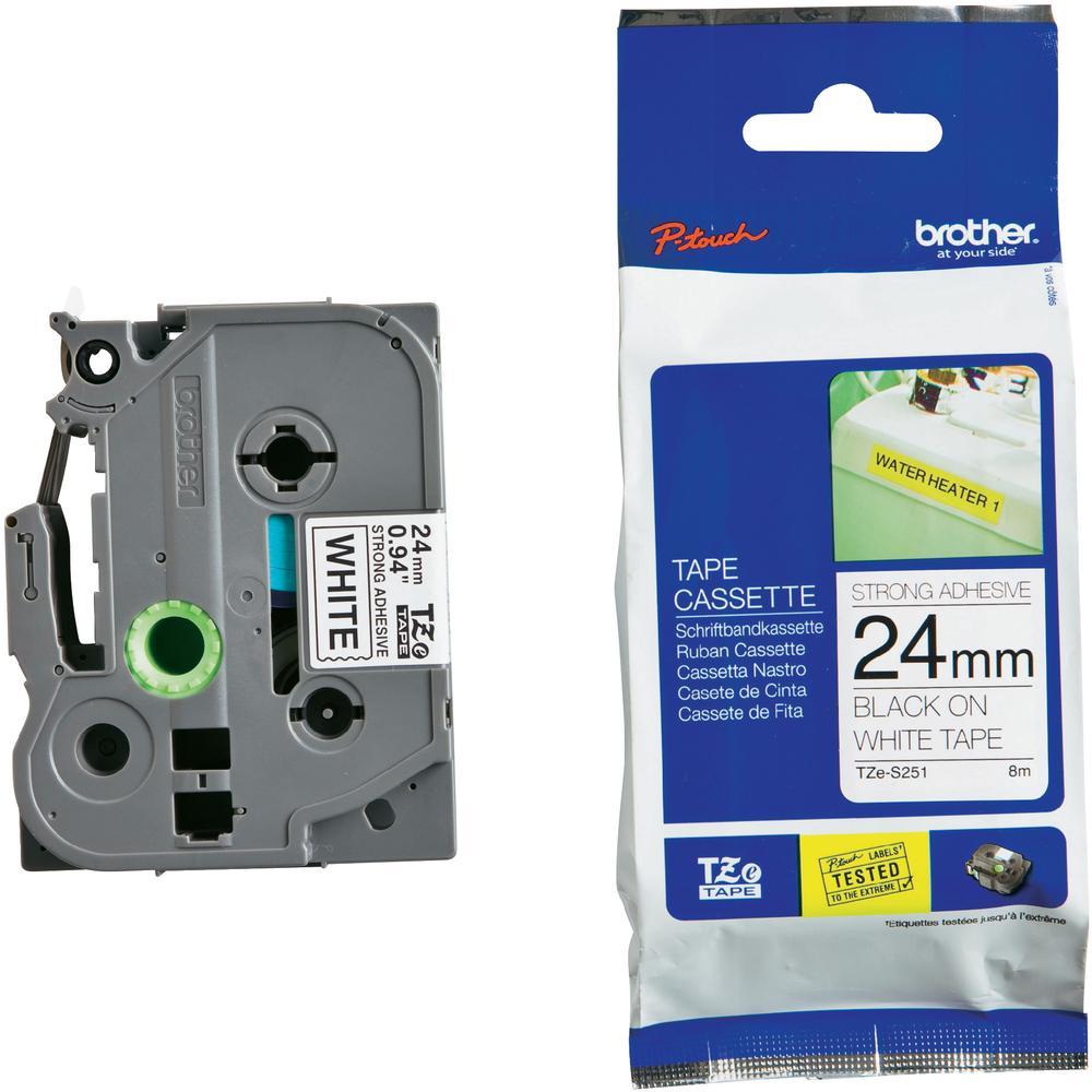 Brother 24MM Black White Tape Strong Adhesive TZE Tape - Image 2