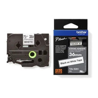 Brother 36MM BLACK ON WHITE STRONG ADHESIVE TZE TAPE - Image 2