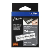 Brother 24mm Black on White Security TZE Tape - Image 1