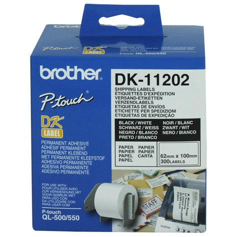 Brother White Shipping/Name Badge Labe 62mmX100mm,300 labels per roll - Image 2
