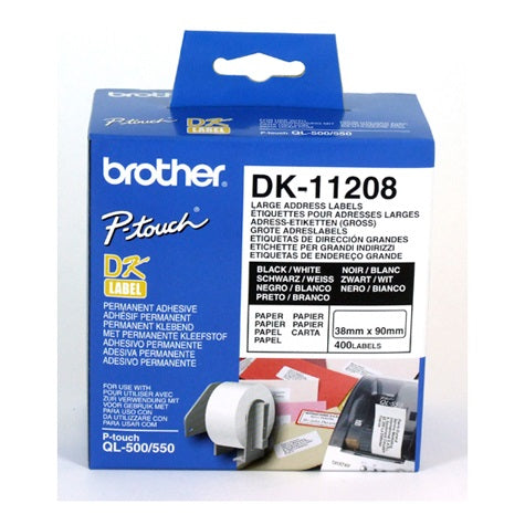 Brother White StandardLarge Address Label 38mmX90mm,400 per roll - Image 2