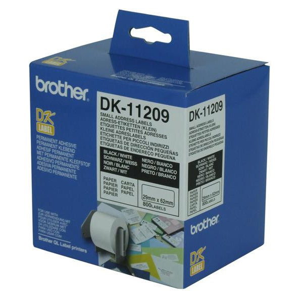 Brother White Small Address Label 29mmX62mm,800 labels per roll - Image 1