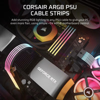 Corsair ARGB PSU Cable Strips: 2x230mm, 100 ARGB LEDs/strip, 5V ARGB/iCUE - Image 4