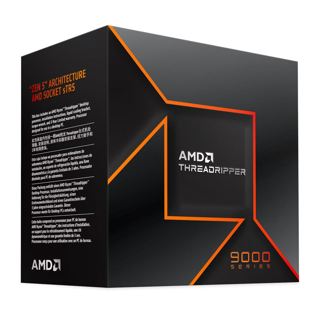 AMD Ryzen Threadripper 9980x tray version, Zen5, 64Cores / 128Threads, Up to 5.4 / 3.2 GHz, PCIe 5.0, 256MB L3, 350W TDP, DDR5-6400 RDIMM, sTR5, TRX50 - Image 2