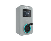 MSI ECO PREMIUM MAX OCPP 22kW (Gray) Socket, 22kW 3-phase 380–415V 32A; 7/11kW 1-phase; OCPP2.0.1; IP65/IK08; 5in display; WiFi; app; RFID/4G optional - Image 1