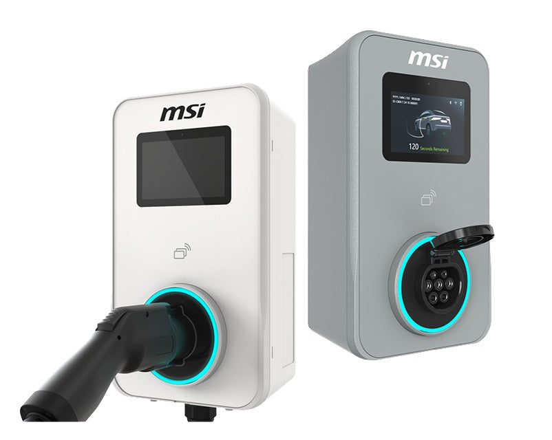 MSI ECO PREMIUM MAX OCPP 22kW (Gray) Socket, 22kW 3-phase 380–415V 32A; 7/11kW 1-phase; OCPP2.0.1; IP65/IK08; 5in display; WiFi; app; RFID/4G optional - Image 2