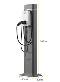 MSI ECO PREMIUM MAX OCPP 22kW (Gray) Socket, 22kW 3-phase 380–415V 32A; 7/11kW 1-phase; OCPP2.0.1; IP65/IK08; 5in display; WiFi; app; RFID/4G optional - Image 3
