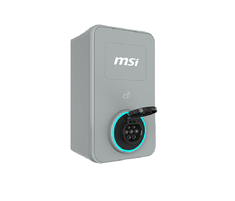 MSI ECO LIFE HOME 22kW (Gray), 22kW 3-phase 380–415V 32A; 7/11kW 1-phase; OCPP2.0.1; IP65/IK08; 5in display; WiFi; app; RFID opt - Image 1