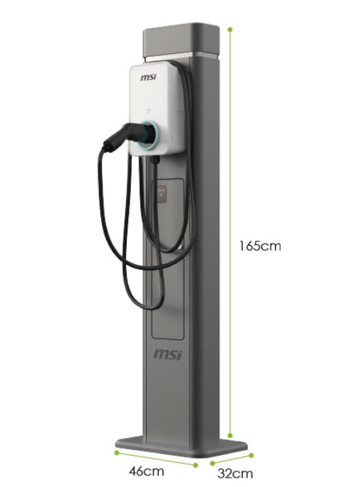 MSI ECO LIFE HOME 22kW (Gray), 22kW 3-phase 380–415V 32A; 7/11kW 1-phase; OCPP2.0.1; IP65/IK08; 5in display; WiFi; app; RFID opt - Image 3