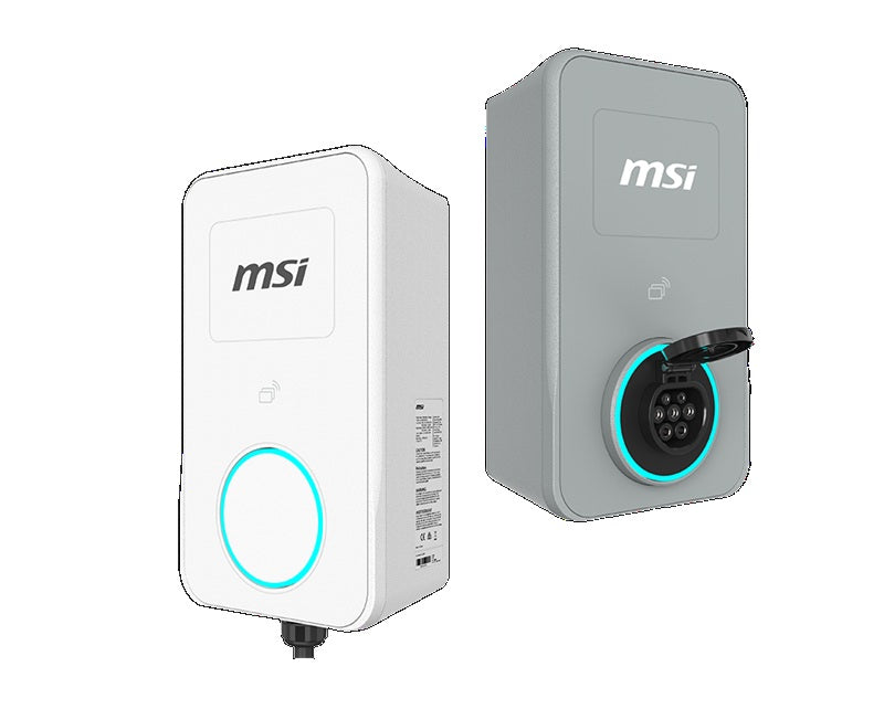 MSI Eco Life Max(OCPP) 22kW-Gray, 3-phase 380-415V, 32A, WiFi, OCPP2.0.1, IP65, LED circle, solar ready, app, RFID opt, LAN opt, tethered/socket, 2yr - Image 2