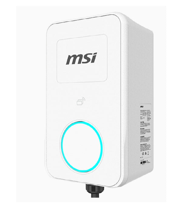 MSI Eco Life Max(OCPP) 22kW-White, 3-phase 380-415V, 32A, WiFi, OCPP2.0.1, IP65, LED circle, solar ready, app, RFID opt, LAN opt, tethered/socket, 2yr
