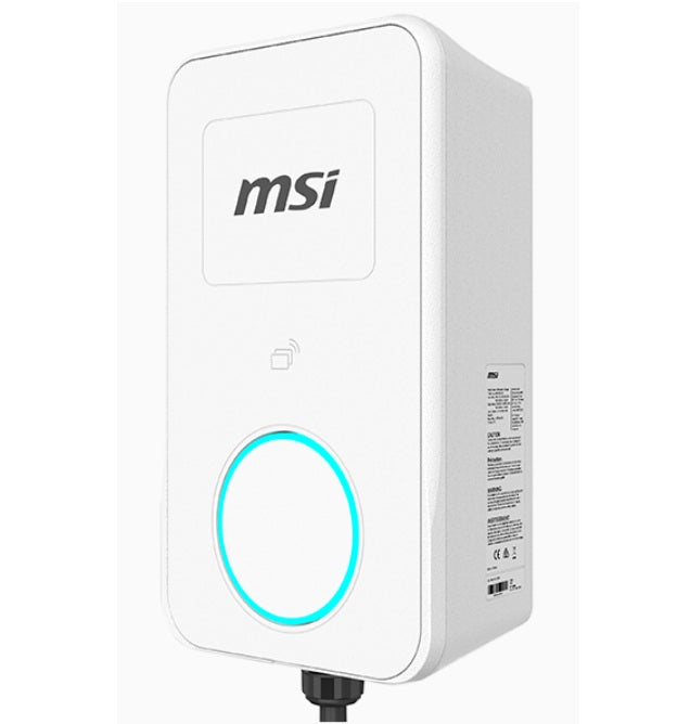 MSI Eco Premium Max(OCPP) 22kW-White, 3-phase 380-415V, 32A, WiFi, OCPP2.0.1, 5in screen, LED circle, app, RFID opt, 4G opt, LAN opt, IP65, 2yr wty