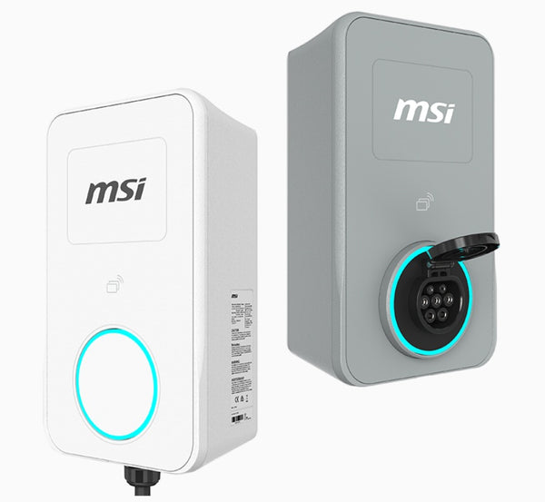 MSI Eco Premium Max(OCPP) 22kW-White, 3-phase 380-415V, 32A, WiFi, OCPP2.0.1, 5in screen, LED circle, app, RFID opt, 4G opt, LAN opt, IP65, 2yr wty
