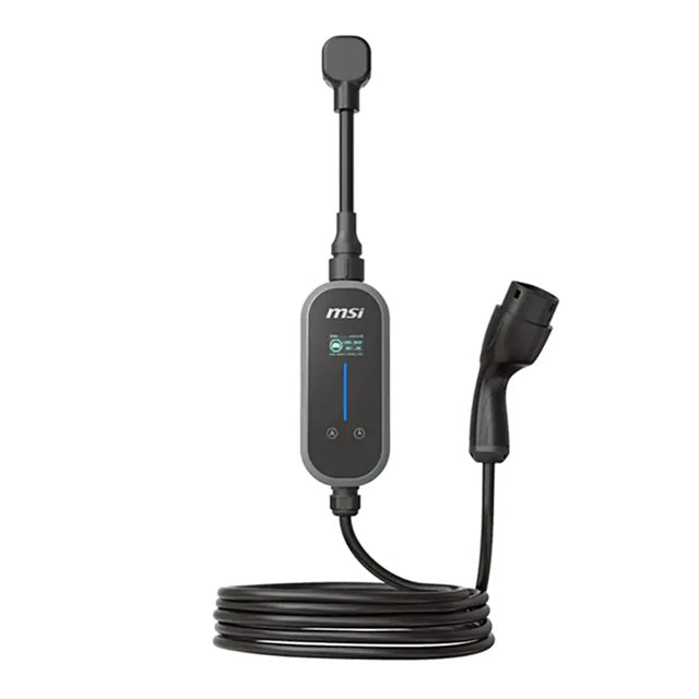 MSI Portable EV Charger Grey Ezgo 10A+15A+Home kit, Single Phase, 230V, 1PH, 2.3KW & 3.4KW, 5M Type 2 Charging gun, 1.8'LCD,  IP66, 1.5T, Bluetooth - Image 2