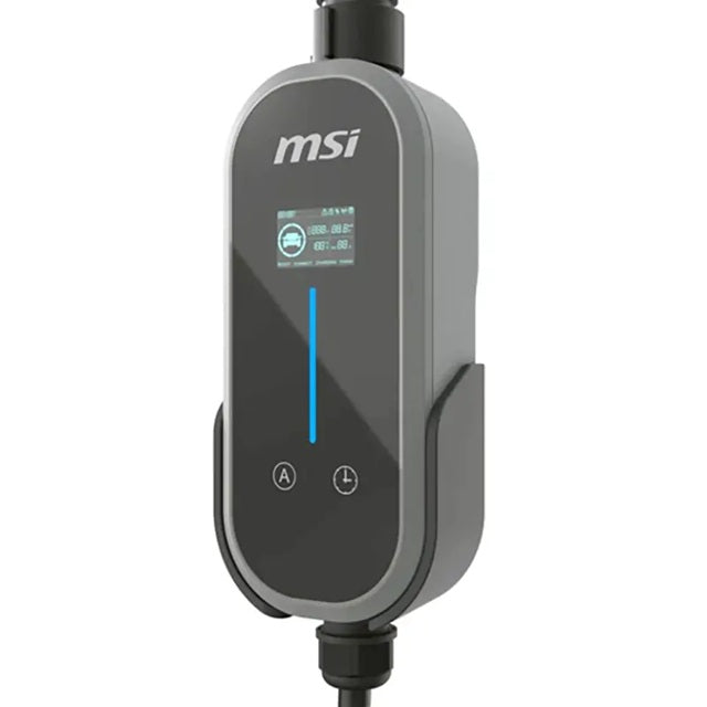 MSI Portable EV Charger Grey Ezgo 10A+15A+Home kit, Single Phase, 230V, 1PH, 2.3KW & 3.4KW, 5M Type 2 Charging gun, 1.8'LCD,  IP66, 1.5T, Bluetooth - Image 3
