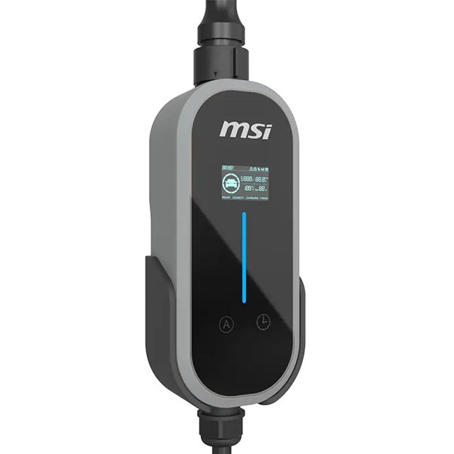 MSI Portable EV Charger Grey Ezgo 10A+15A+Home kit, Single Phase, 230V, 1PH, 2.3KW & 3.4KW, 5M Type 2 Charging gun, 1.8'LCD,  IP66, 1.5T, Bluetooth - Image 5
