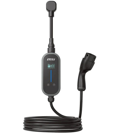 MSI Portable EV Charger Grey Ezgo 10A+15A+Home kit, Single Phase, 230V, 1PH, 2.3KW & 3.4KW, 5M Type 2 Charging gun, 1.8'LCD,  IP66, 1.5T, Bluetooth - Image 2