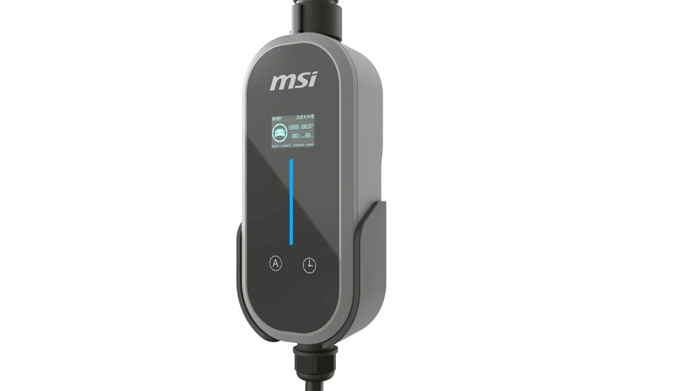 MSI Portable EV Charger Grey Ezgo 10A+15A+Home kit, Single Phase, 230V, 1PH, 2.3KW & 3.4KW, 5M Type 2 Charging gun, 1.8'LCD,  IP66, 1.5T, Bluetooth - Image 3
