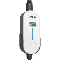MSI Portable EV Charger White Ezgo 10A+15A+Home kit, Single Phase, 230V, 1PH, 2.3KW & 3.4KW, 5M Type 2 Charging gun, 1.8'LCD,  IP66, 1.5T, Bluetooth - Image 1