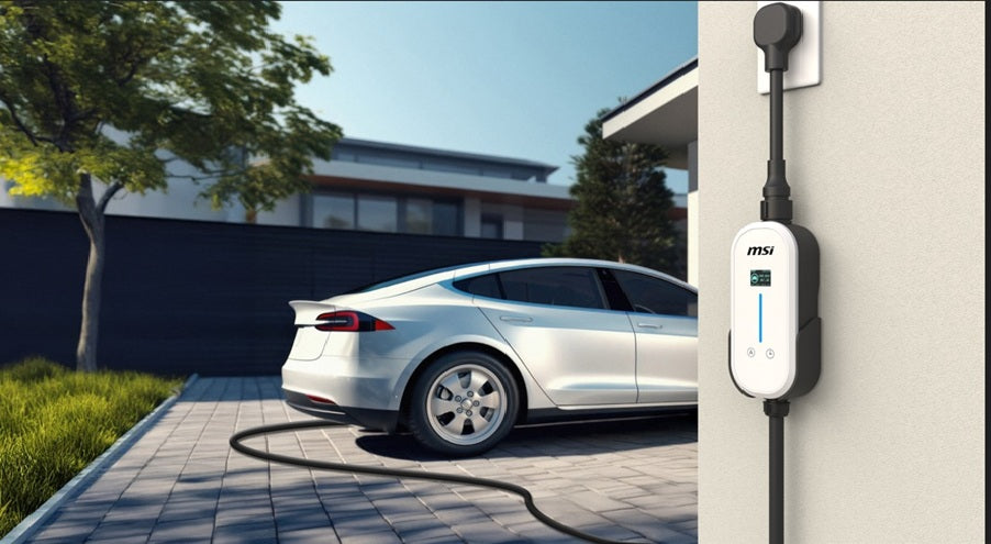 MSI Portable EV Charger White Ezgo 10A+15A+Home kit, Single Phase, 230V, 1PH, 2.3KW & 3.4KW, 5M Type 2 Charging gun, 1.8'LCD,  IP66, 1.5T, Bluetooth - Image 4