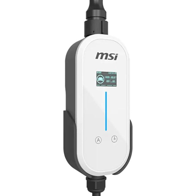 MSI Portable EV Charger White Ezgo 10A+15A+Home kit, Single Phase, 230V, 1PH, 2.3KW & 3.4KW, 5M Type 2 Charging gun, 1.8'LCD,  IP66, 1.5T, Bluetooth - Image 5