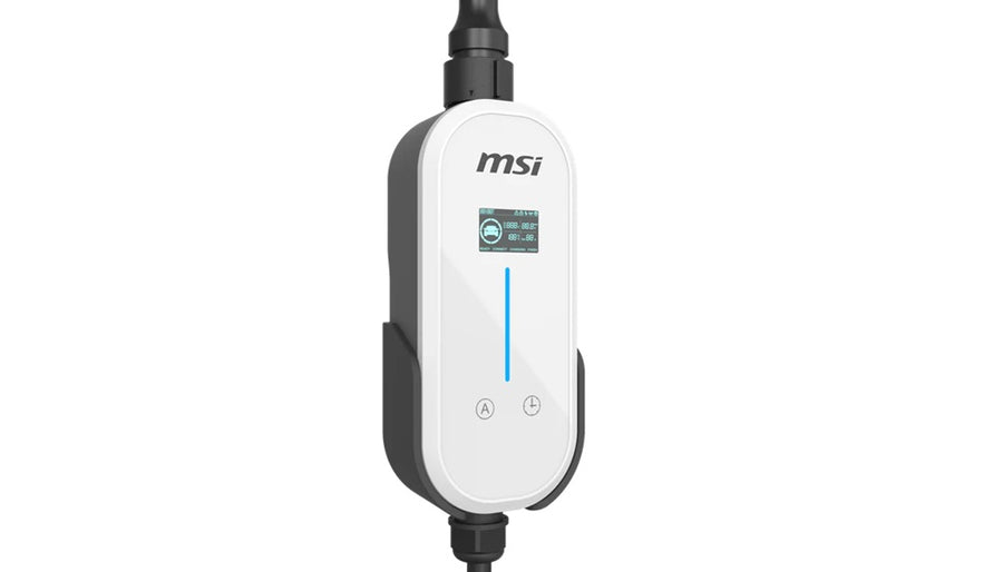 MSI Portable EV Charger White Ezgo 10A+15A+Home kit, Single Phase, 230V, 1PH, 2.3KW & 3.4KW, 5M Type 2 Charging gun, 1.8'LCD,  IP66, 1.5T, Bluetooth