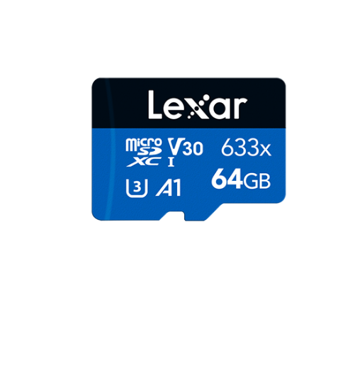 Lexar High-Performance 633x 64GB microSDHC™/ microSDXC™ UHS-I Card BLUE Series without adaptor 64GB – C10, UHS-I (U3), up to 100MB/s read,without adap - Image 1