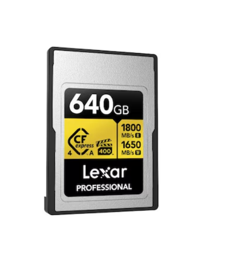 Lexar Professional GOLD CFexpress™ 4.0 Type A Card 640GB -- Cfexpress 4.0 Type A Professional Gold Series, up to 1800MB/s read, 1650MB/s write - Image 1