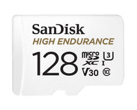 SanDisk High Endurance 128GB microSD 100MB/s 40MB/s 10K hrs 4K UHD C10 U3 V30 -40°C to 85°C Heat Freeze Shock Temperature Water X-ray Proof SD Adapter - Image 2