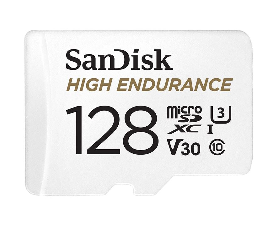 SanDisk High Endurance 128GB microSD 100MB/s 40MB/s 10K hrs 4K UHD C10 U3 V30 -40°C to 85°C Heat Freeze Shock Temperature Water X-ray Proof SD Adapter - Image 2