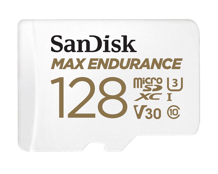 SanDisk Max Endurance 128GB microSD 100MB/s 40MB/s 20K hrs 4K UHD C10 U3 V30 -40°C to 85°C Heat Freeze Shock Temperature Water X-ray Proof SD Adapter - Image 2